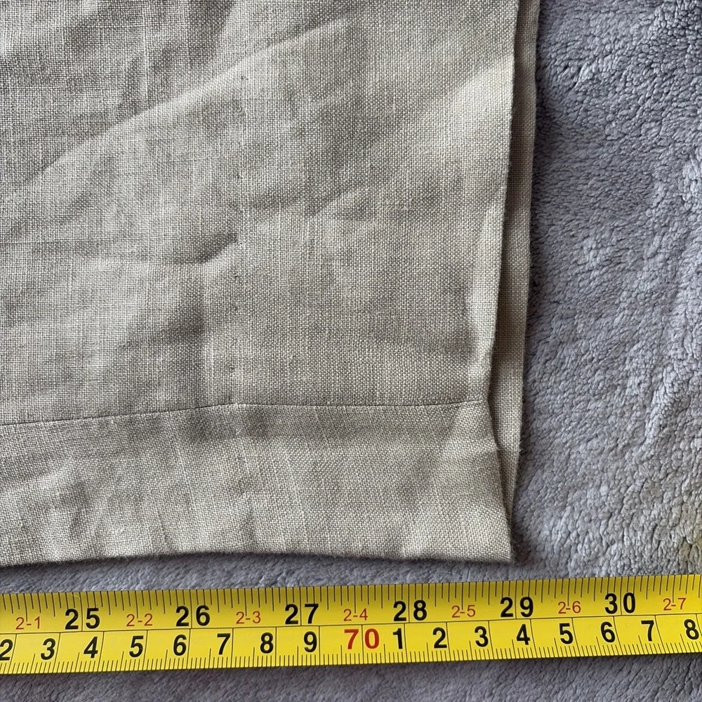 Calvin Klein Pants Mens 42R Beige 100% Linen Dress Trousers Flat Front Summer